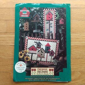 Vintage 90s Birdhouse Quilt Sewing Pattern Wallhanging "Backyard Birdhouses" Deb